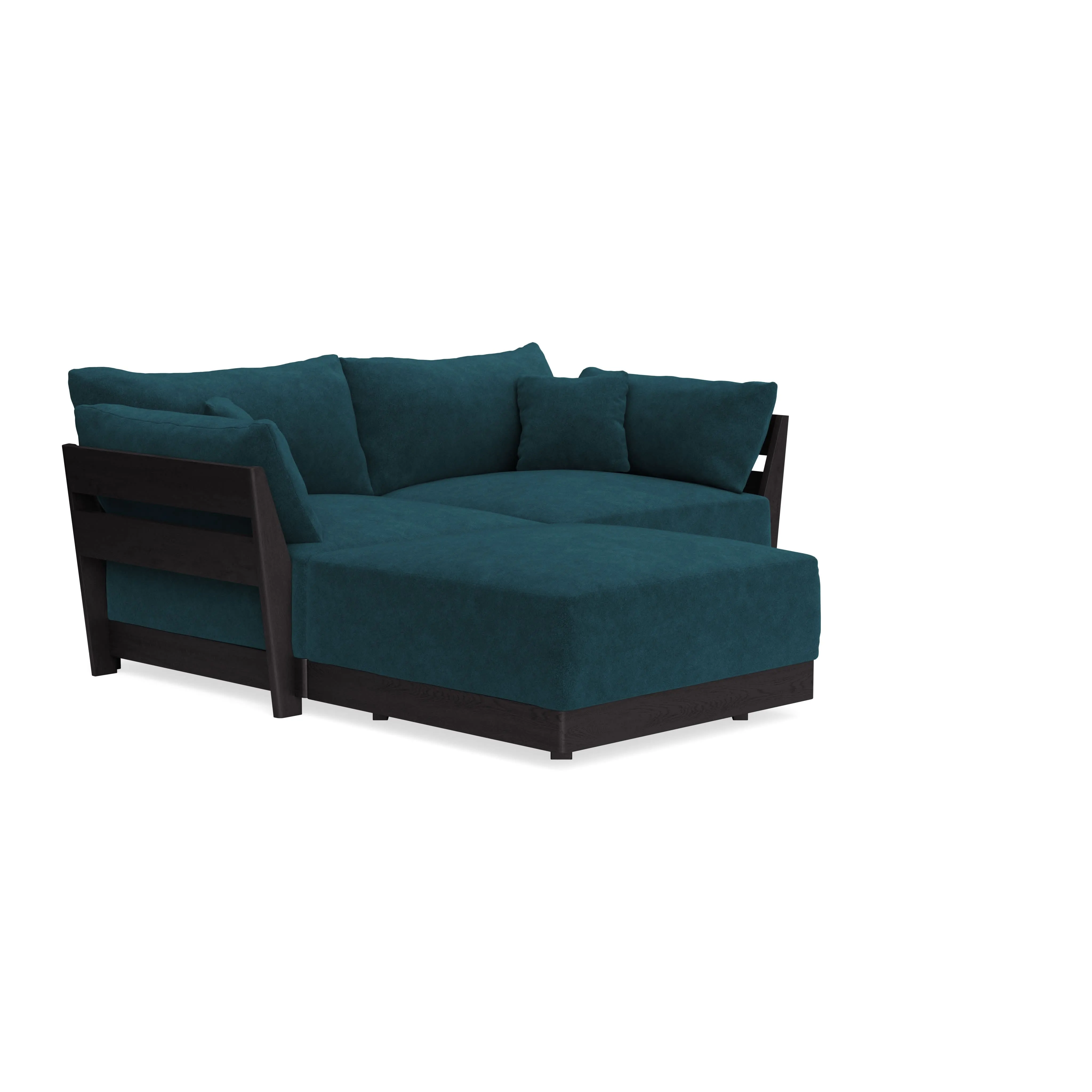 Modular Bondi Black 2-Seater Sectional in Indigo | Classic Blend