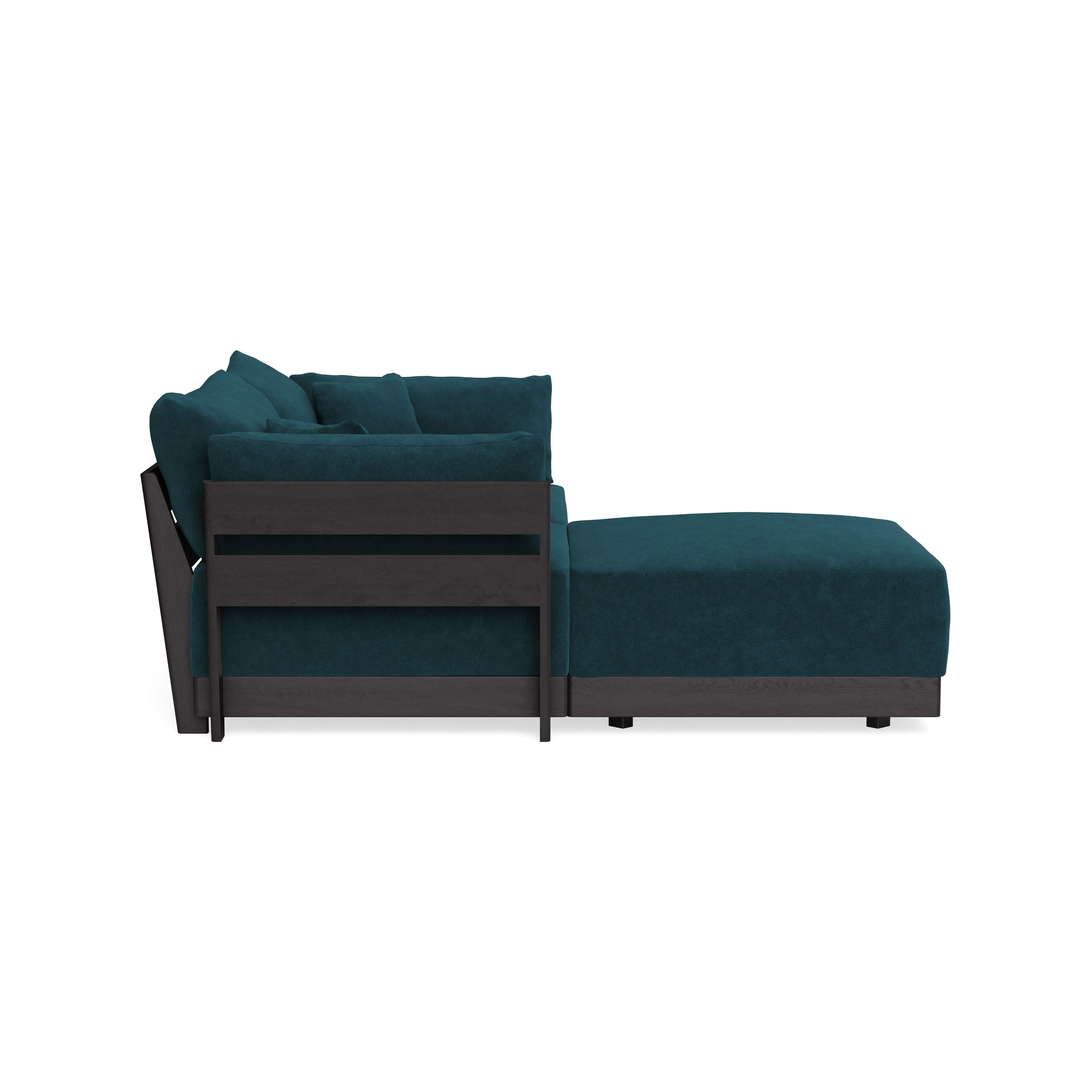 Modular Bondi Black 2-Seater Sectional in Indigo | Classic Blend