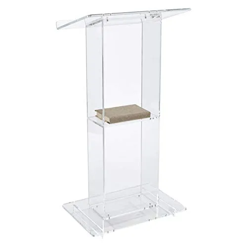 Oklahoma Sound 401S Acrylic Lectern with Shelf, Clear