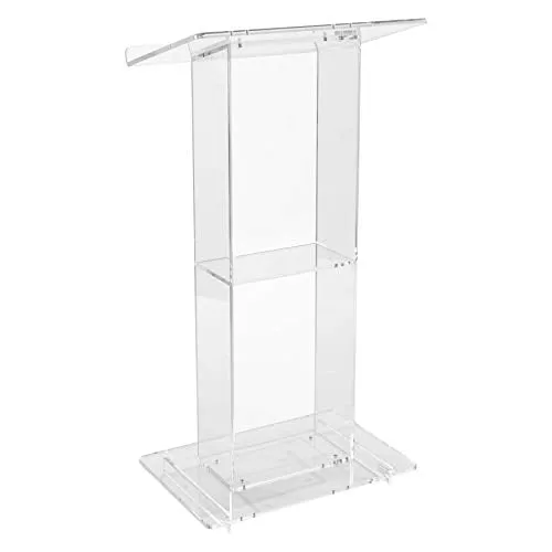 Oklahoma Sound 401S Acrylic Lectern with Shelf, Clear