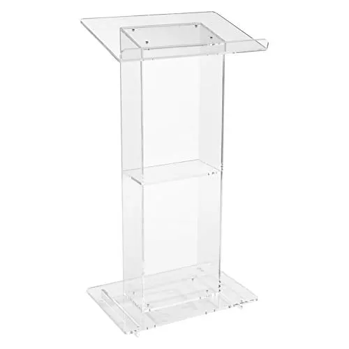 Oklahoma Sound 401S Acrylic Lectern with Shelf, Clear