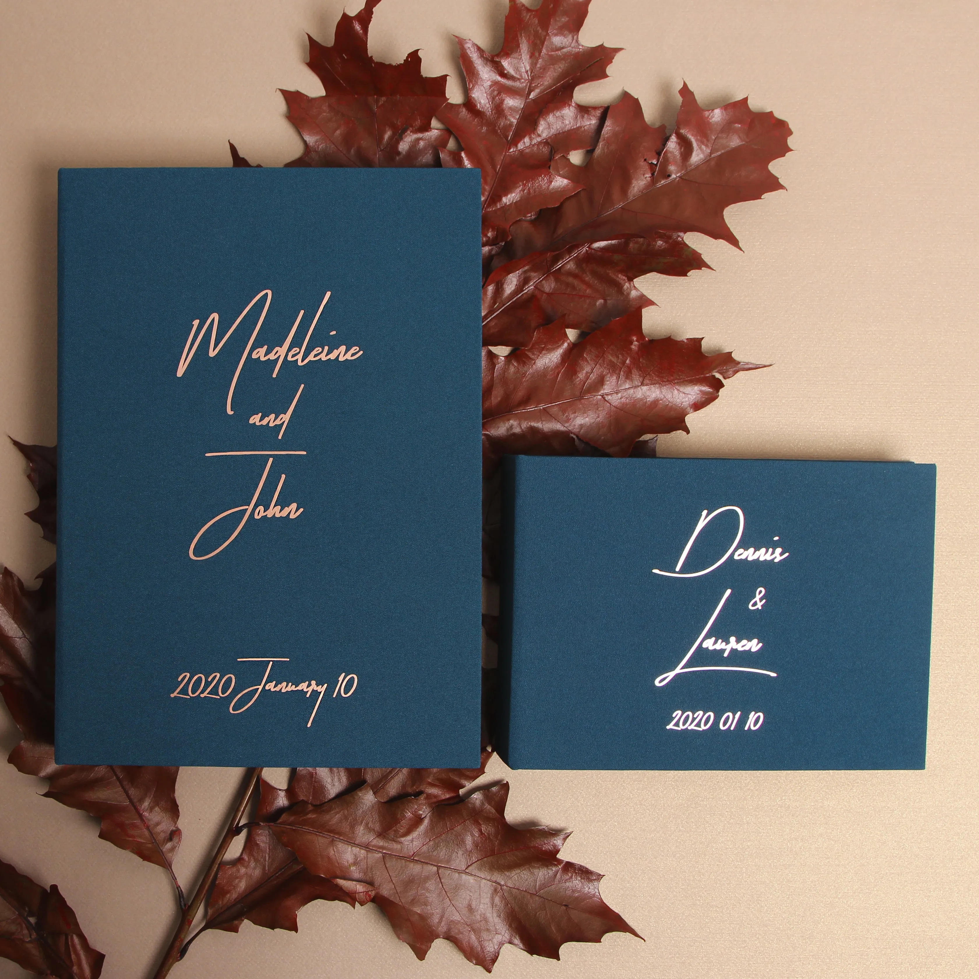 Petrol Blue   Rose Gold | Guest Book