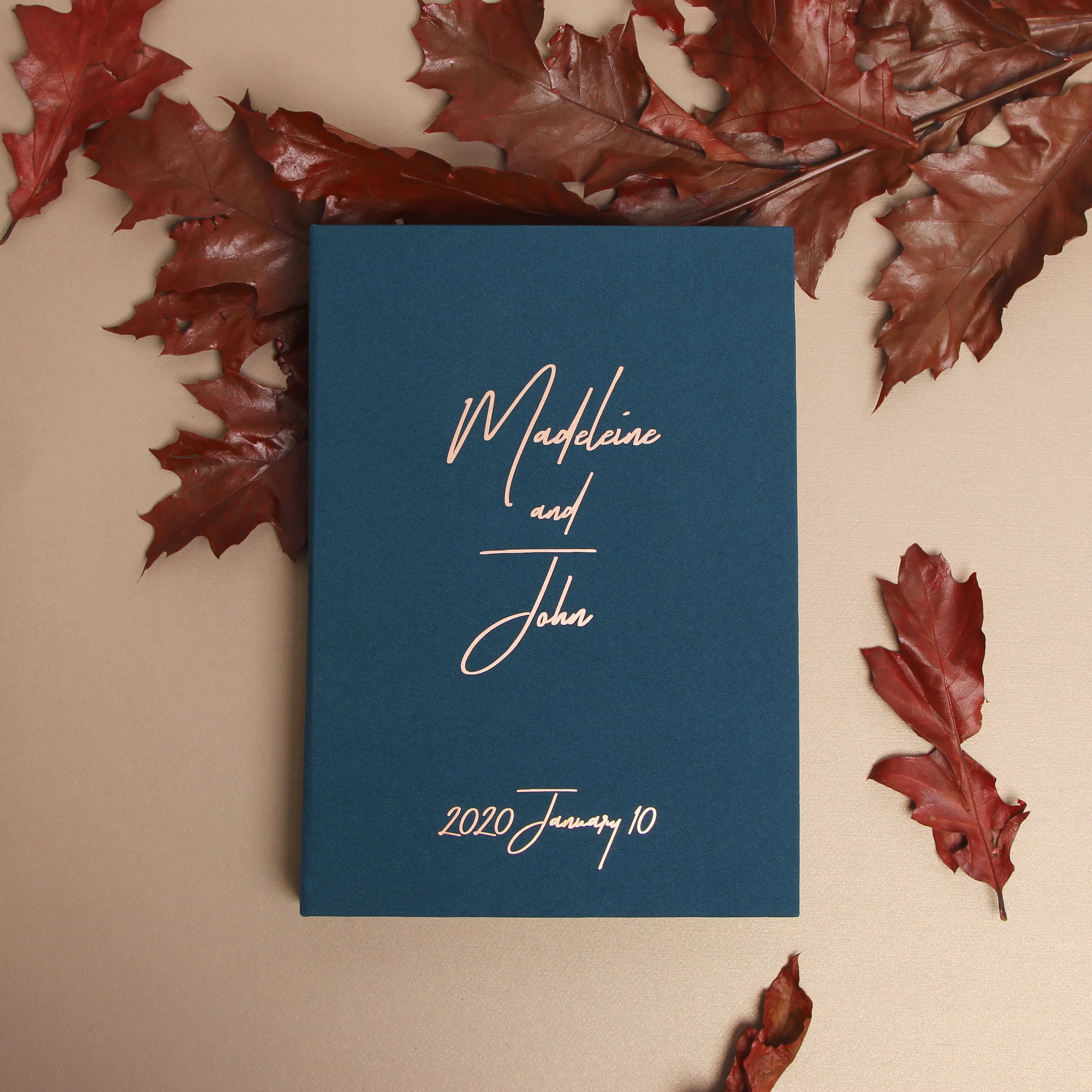 Petrol Blue   Rose Gold | Guest Book