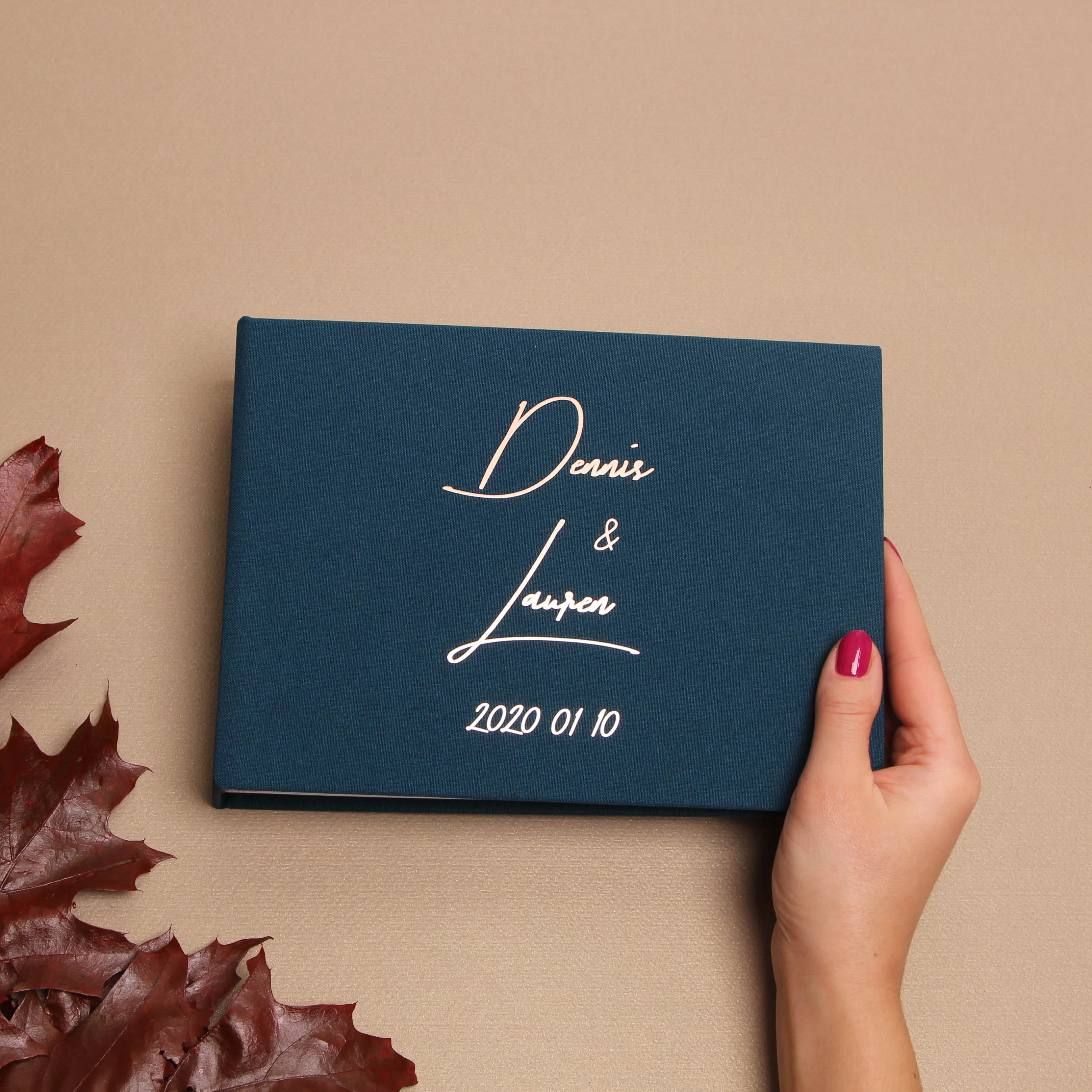 Petrol Blue   Rose Gold | Guest Book