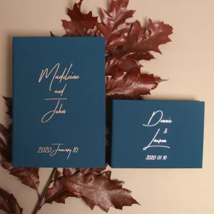 Petrol Blue   Rose Gold | Guest Book