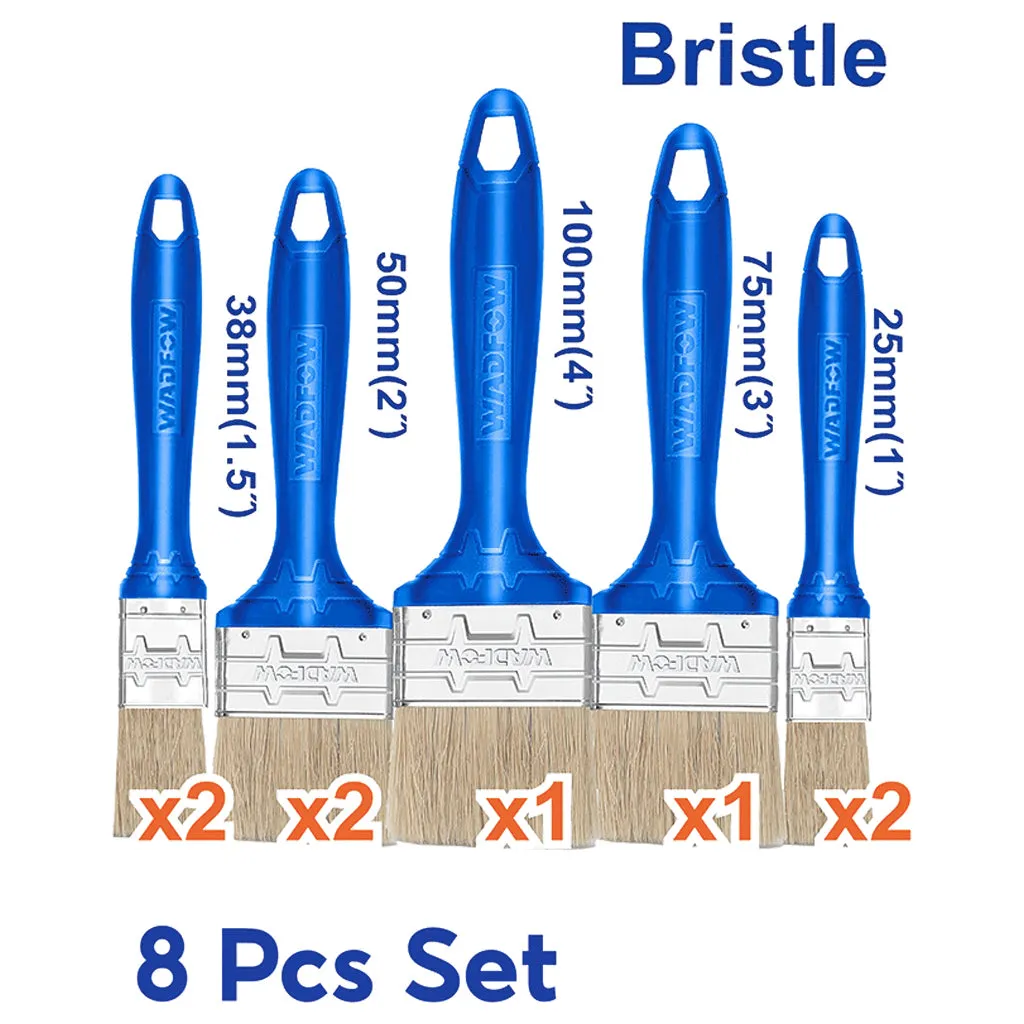 Set of 8pcs Bristle oil Based Paint Brush Set with Plastic Handle WPB1981