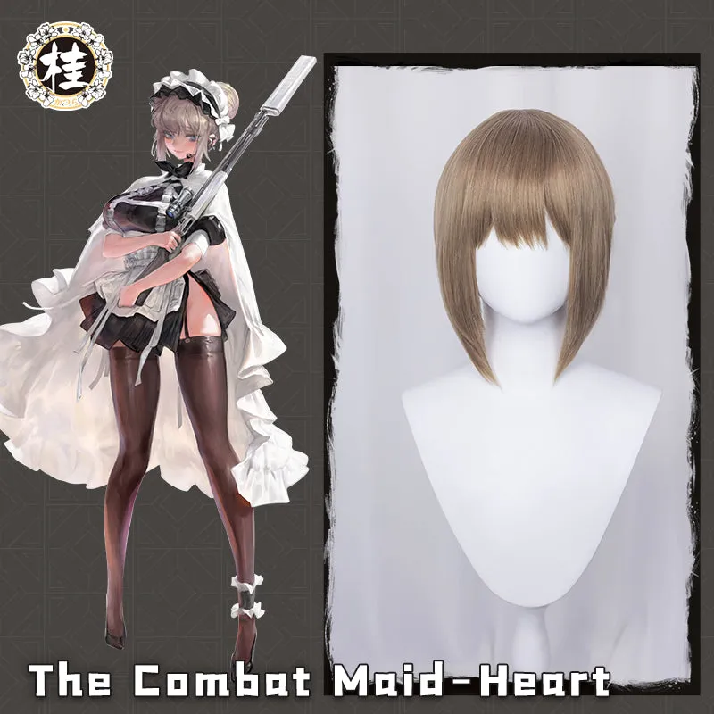 The Combat Maid Series ♥ Heart Cosplay Wig 35cm Light brown Updo Hair