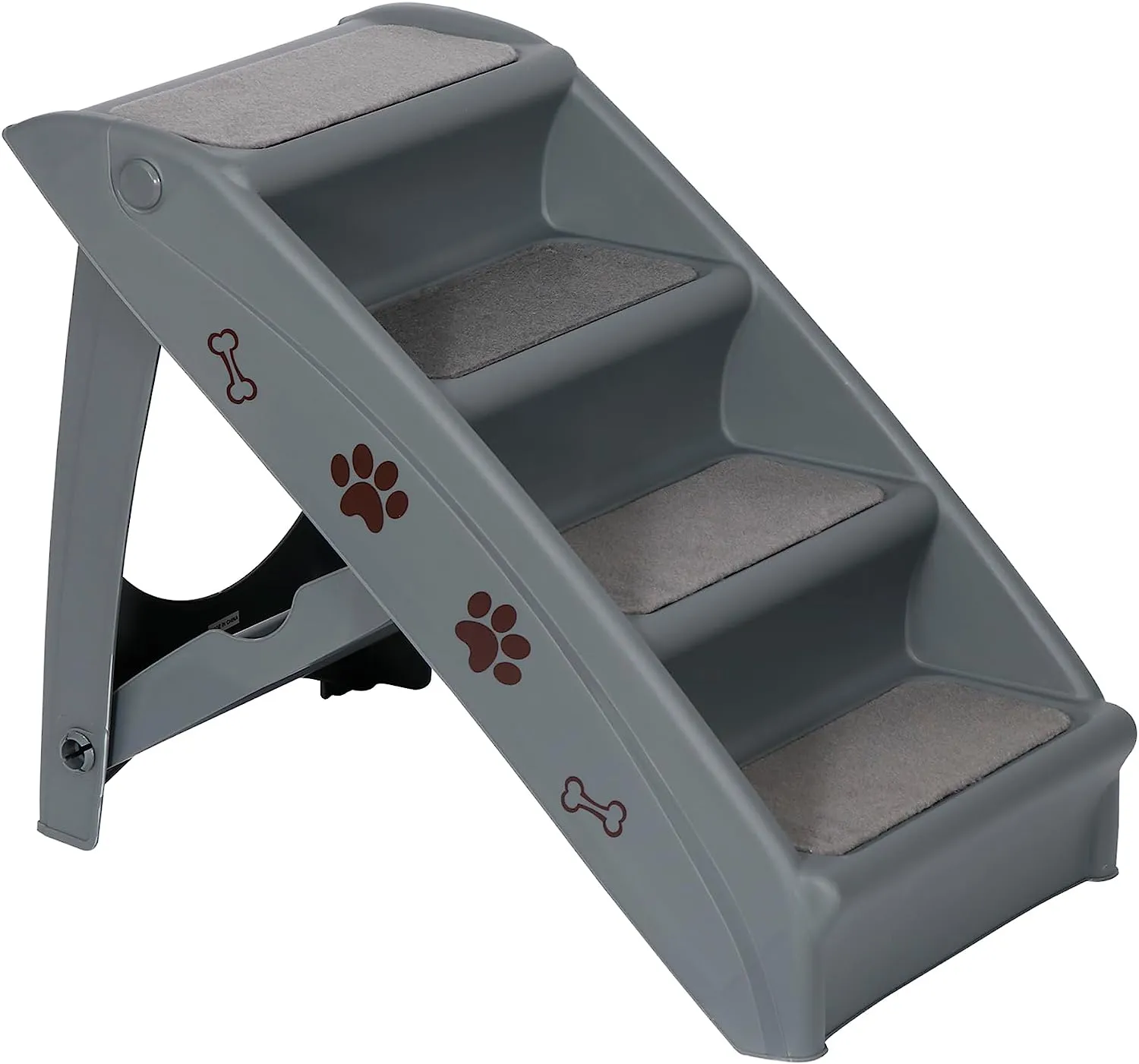 ZENY™ Pet Dog Stairs Steps for high Bed for Small Dogs Washable Carpet Foldable Plastic