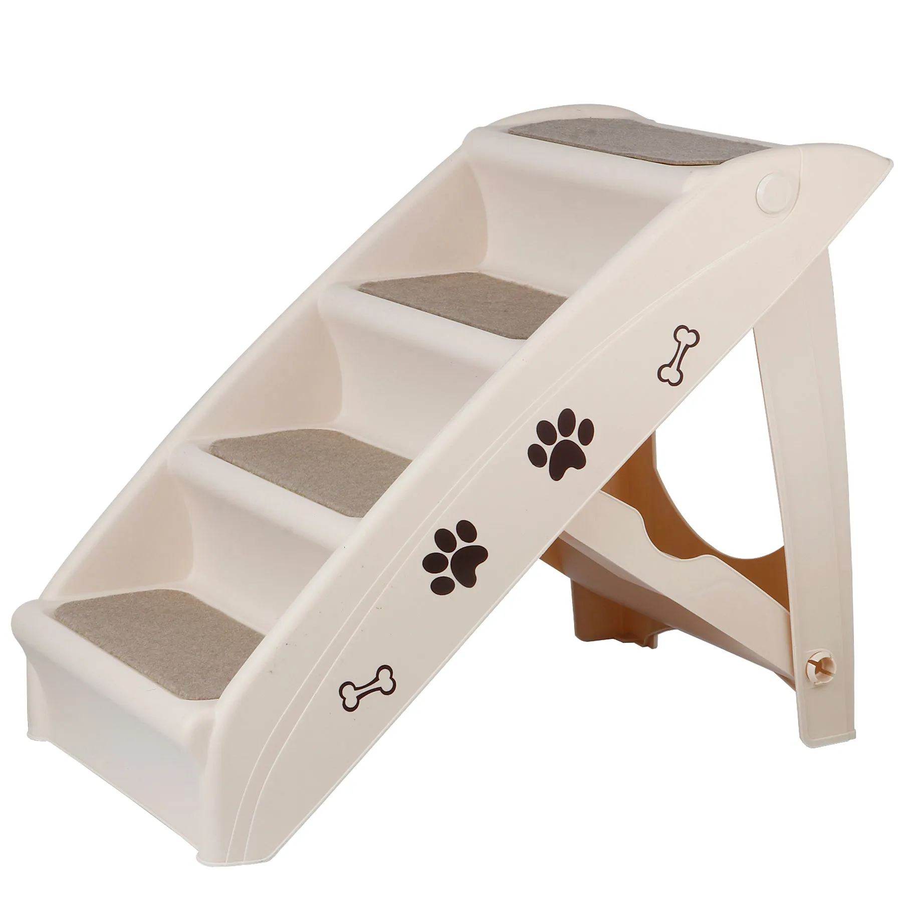 ZENY™ Pet Dog Stairs Steps for high Bed for Small Dogs Washable Carpet Foldable Plastic