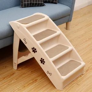 ZENY™ Pet Dog Stairs Steps for high Bed for Small Dogs Washable Carpet Foldable Plastic